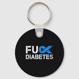Fck Diabetes Awareness Ribbon Type 1 One Two 2 T1D Keychain