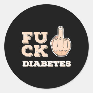 Fck Diabetes - Fighter Warrior Awareness - Middle Classic Round Sticker