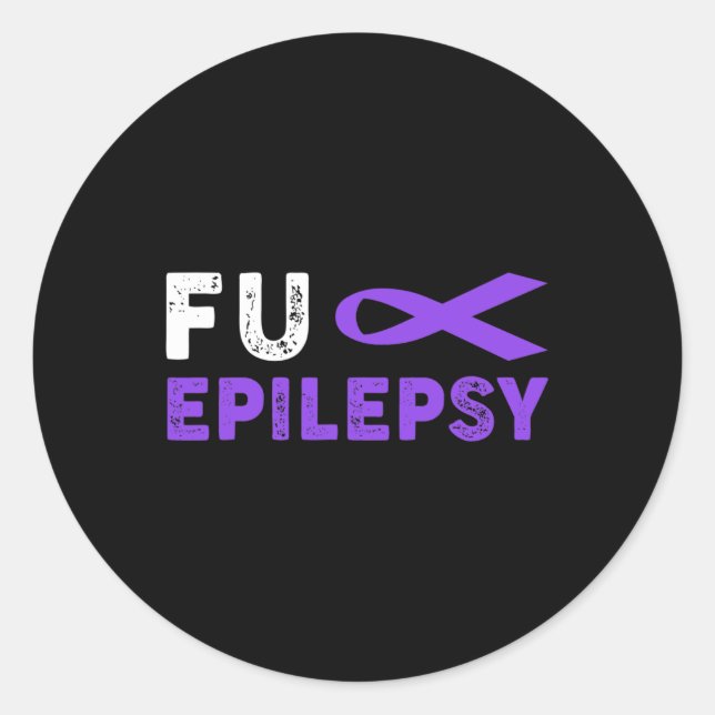 Fck Epilepsy Awareness  Support Survivor  Classic Round Sticker (Front)