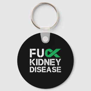 Fck Kidney Disease Awareness Month Green Ribbon Su Keychain