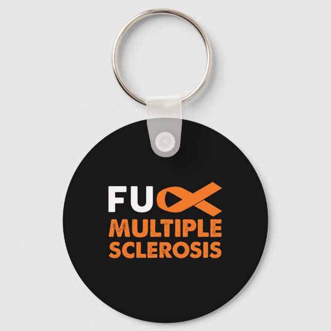 Fck Multiple Sclerosis Awareness Ms Support Surviv Keychain (Front)