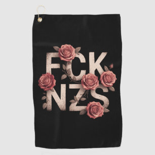FCK NZS Flowery Against Right No Nazis Lgbtq+  Golf Towel