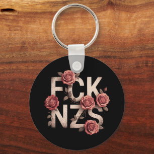 FCK NZS Flowery Against Right No Nazis Lgbtq+  Keychain