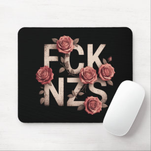 FCK NZS Flowery Against Right No Nazis Lgbtq+ Mouse Pad