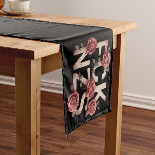 FCK NZS Flowery Against Right No Nazis Lgbtq+  Short Table Runner (In Situ)