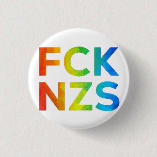 FCK NZS Regenbogen auf weiß 1 Inch Round Button
