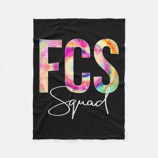 Fcs Squad Tie Dye Back To School Women Appreciatio Fleece Blanket (Front)