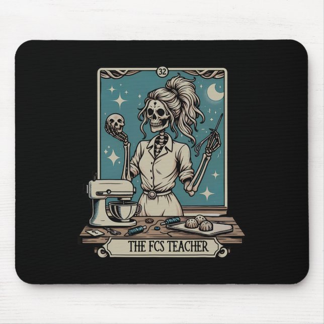 Fcs Teacher Skeleton Halloween Family And Consumer Mouse Pad (Front)
