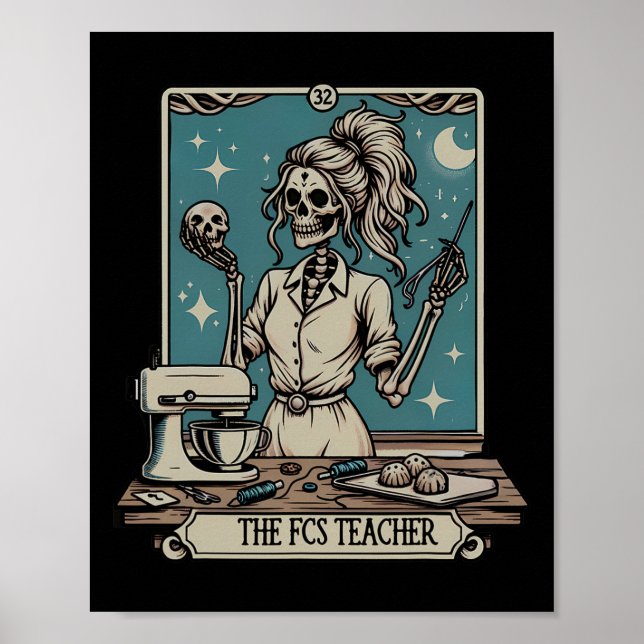 Fcs Teacher Skeleton Halloween Family And Consumer Poster (Front)