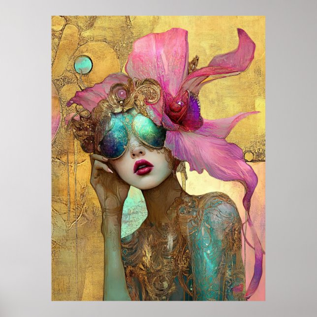 *~* FD2 8 Ornate Nouveau Fantasy Ethereal Woman  Poster (Front)