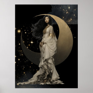 FD2 Enchanted 15  Crescent Moon Goddess Poster