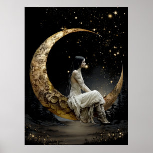 FD2 Enchanted 2 Crescent Moon Goddess Poster