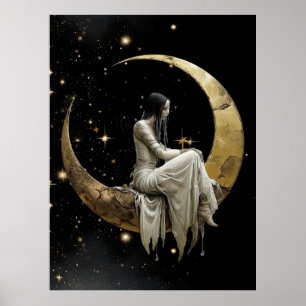 FD2 Enchanted 9 Crescent Moon Goddess Poster