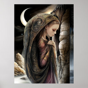FD2 Enchanted Crescent Moon Goddess 10 Poster