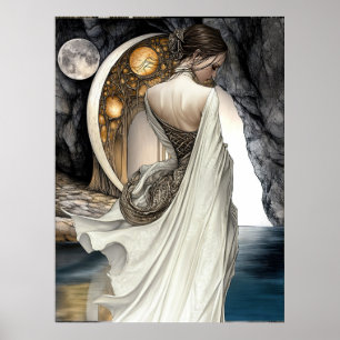 FD2 Enchanted Crescent Moon Goddess 14 Poster