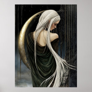 FD2 Enchanted Crescent Moon Goddess  15  Poster