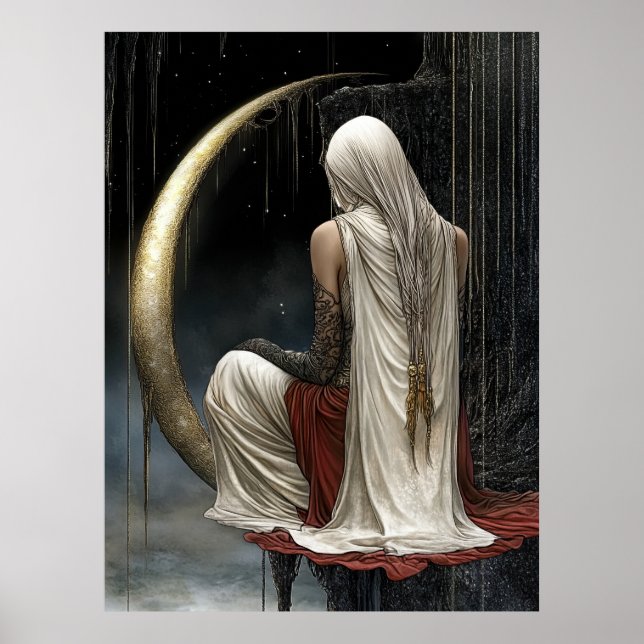 FD2 Enchanted Crescent Moon Goddess  16  Poster (Devant)