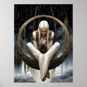 FD2 Enchanted Crescent Moon Goddess 19 Poster