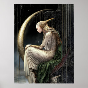 FD2 Enchanted Crescent Moon Goddess  21  Poster