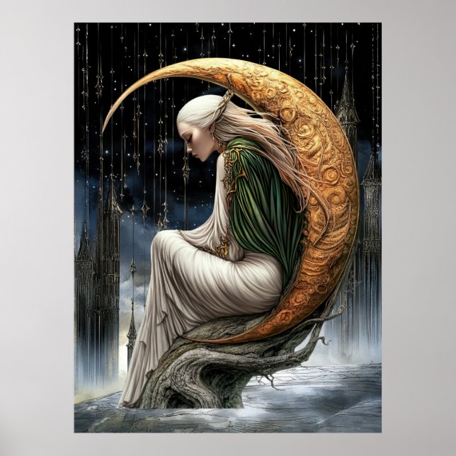 FD2 Enchanted Crescent Moon Goddess  24 Poster (Devant)