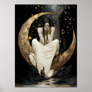 FD2 Enchanted Crescent Moon Goddess  25  Poster