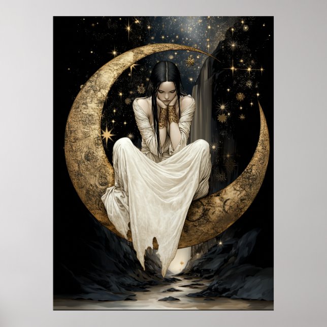 FD2 Enchanted Crescent Moon Goddess  25  Poster (Front)