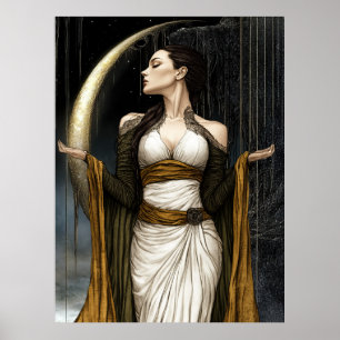 FD2 Enchanted Crescent Moon Goddess  28 Affiche