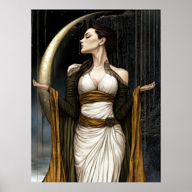 FD2 Enchanted Crescent Moon Goddess  28 Affiche (Devant)