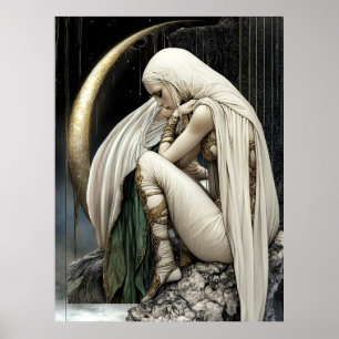 FD2 Enchanted Crescent Moon Goddess 29 Poster