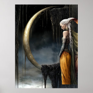 FD2 Enchanted Crescent Moon Goddess 30 Poster
