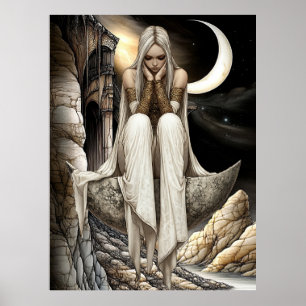 FD2 Enchanted Crescent Moon Goddess 32 Poster