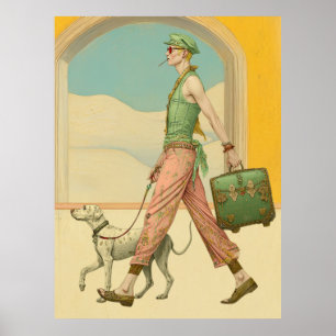 FD2  Suitcase  Colorful Boho MAN Dog 33 Poster