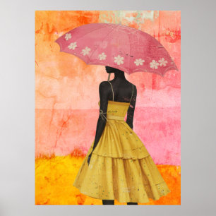 *~* FD2 Vibrant Tropical Black Goddesses 7 Hat  Poster