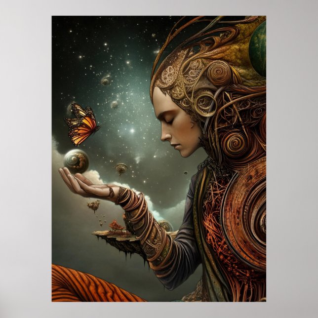 *~* FD3 26  Visionary MAN Earth Keeper Butterfly Poster (Front)