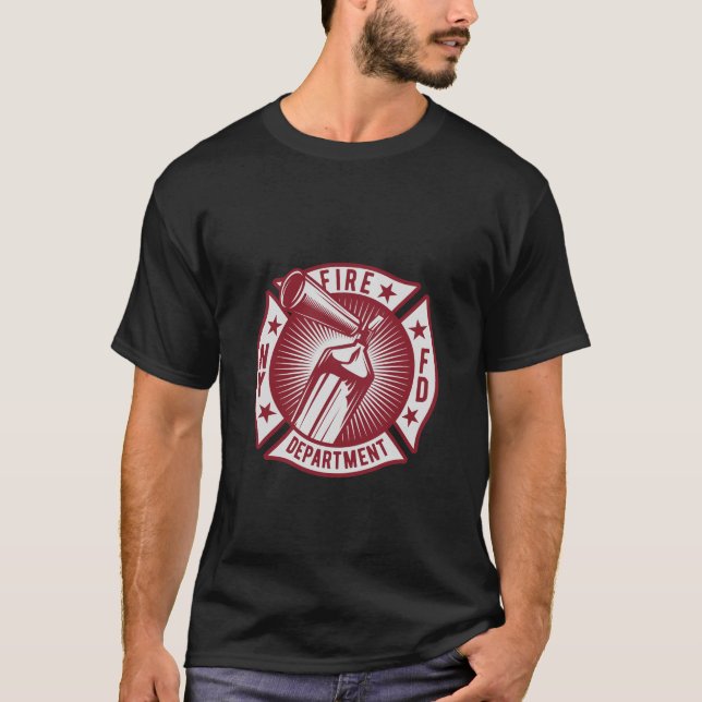 FDNY Vintage Style Fire T-Shirt (Front)
