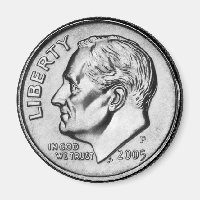 FDR Dime Coin magnet. Magnet (Front)