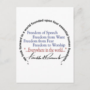 FDR Four Freedoms Tribute Postcard
