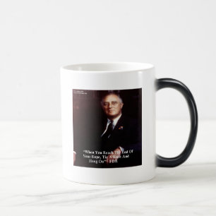 FDR & Hang On To Rope Quote Magic Mug