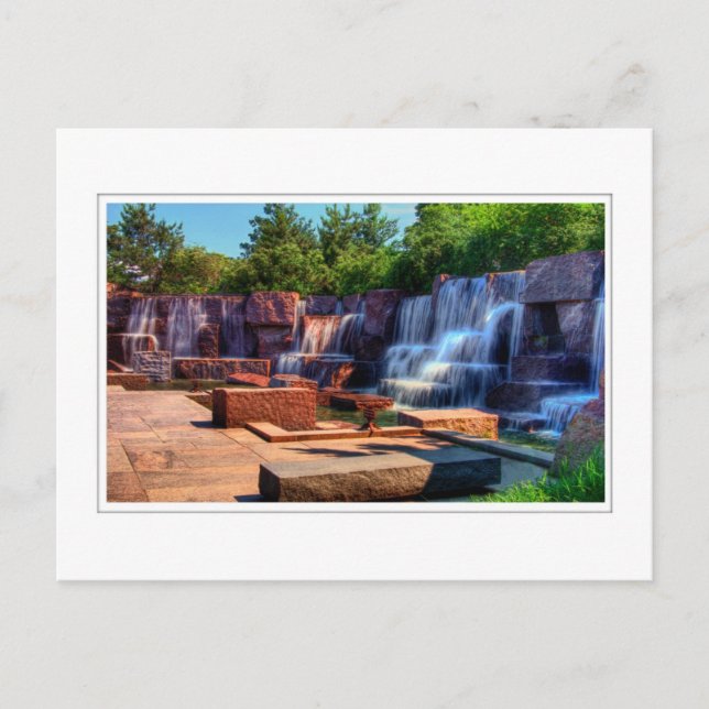FDR Memorial Waterfall Postcard (Front)