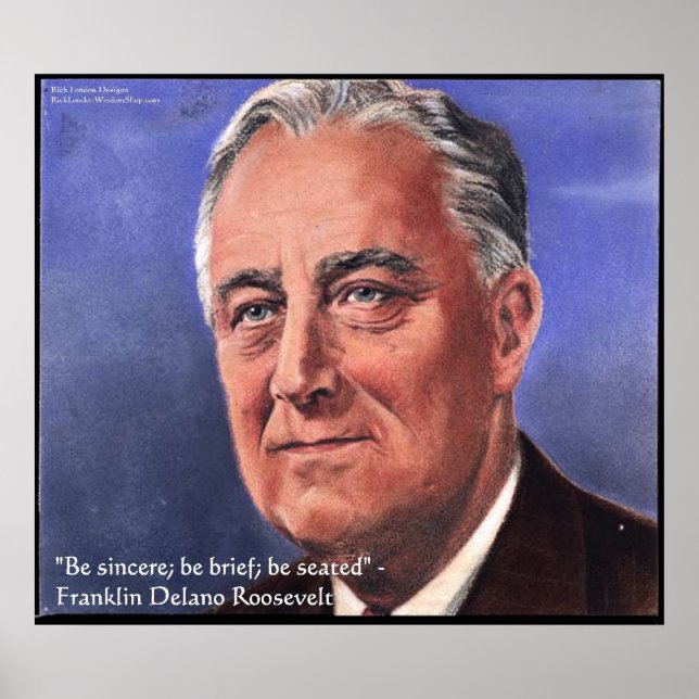 FDR (Roosevelt) "Be Brief" Wisdom Quote Posters (Front)