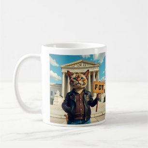 FDT Cat in Leather Jacket Coffee Mug