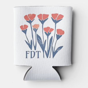 FDT Floral Wreath Subtle Feminine Boho Anti-Trump Can Cooler
