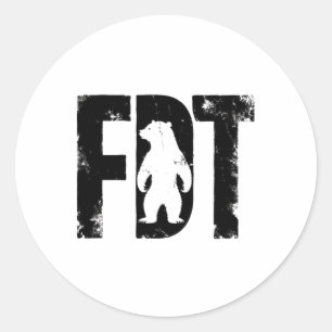 Fdt Grunge Distressed Typography Design Sticker 