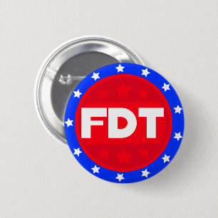FDT   Red, White & Blue Protest Button