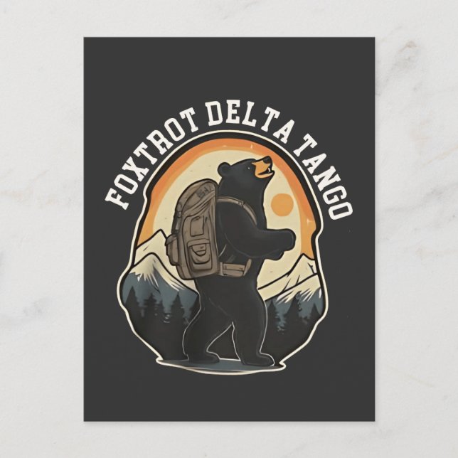 FDT Resist Bear Foxtrot Delta Tango Holiday Postcard (Front)