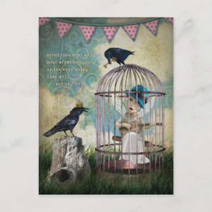 Fear and Freedom Inspirational Quote Postcard