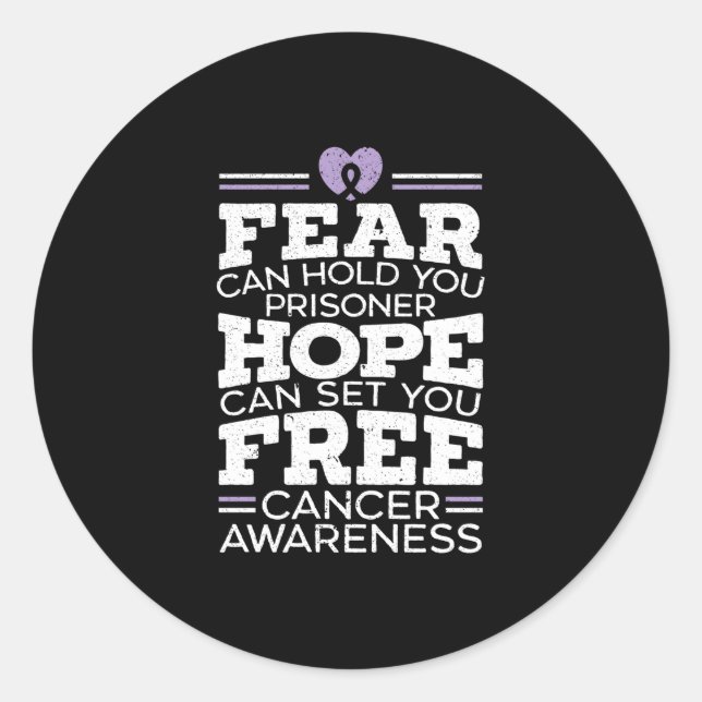Fear Can Hold You Prisoner Hope Can Set You Free Classic Round Sticker (Front)