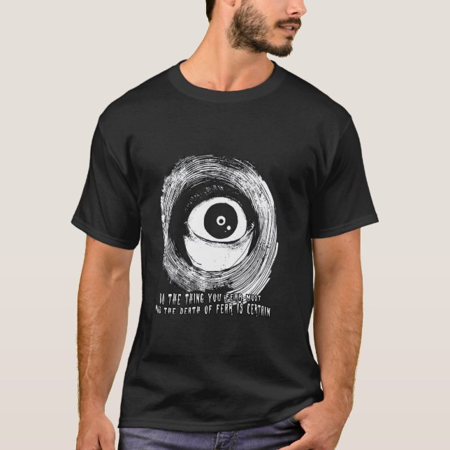 Fear Dies When You Face It Mark Twain Quote T-Shirt (Front)