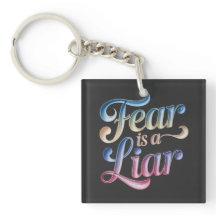 Fear is a liar Christian reminder keychain