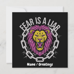 Fear is a Liar Inspirational Christian Quote Invitation